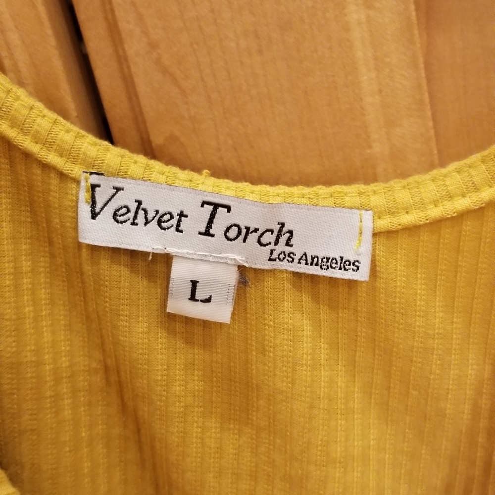 Velvet Torch Ribbed Button Front Knit Mini Dress L - Picture 5 of 7